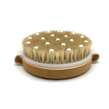 Load image into Gallery viewer, Bath Brush and Rubber Massager with Lotus wooden handle
