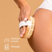 Load image into Gallery viewer, Bath Brush and Rubber Massager with Lotus wooden handle
