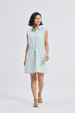 Load image into Gallery viewer, Drawstring Shirt Dress in Stripes
