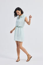 Load image into Gallery viewer, Drawstring Shirt Dress in Stripes
