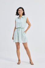 Load image into Gallery viewer, Drawstring Shirt Dress in Stripes
