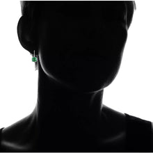Load image into Gallery viewer, 4.50CTW Lab Grown Cushion Cut Emerald Drop Earrings in 925 Sterling Silver - 8mm Square Gems
