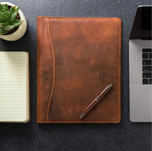 Load image into Gallery viewer, Falit Leather Folio | Handmade Leather Padfolio
