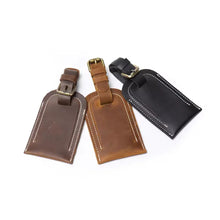 Load image into Gallery viewer, Full Grain Leather Luggage Tag
