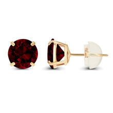 Load image into Gallery viewer, 2.00 CTW Natural Red Garnet Stud Earrings in 14K Yellow Gold - Handcrafted USA

