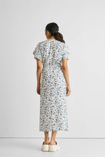 Load image into Gallery viewer, Gathered Maxi Dress in Blue Florals
