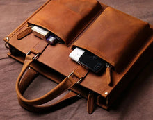 Load image into Gallery viewer, The Dagmar Leather Briefcase | Vintage Leather Messenger Bag
