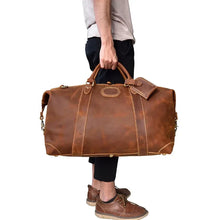 Load image into Gallery viewer, The Eira Duffle Bag | Vintage Leather Weekender
