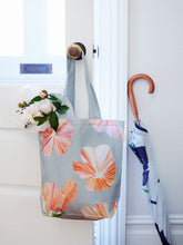 Load image into Gallery viewer, Tote Bag: Hibiscus on Grey
