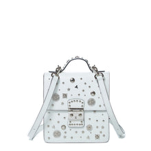 Load image into Gallery viewer, Convertible Leather Backpack Purse White Crossbody Bag
