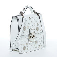 Load image into Gallery viewer, Convertible Leather Backpack Purse White Crossbody Bag
