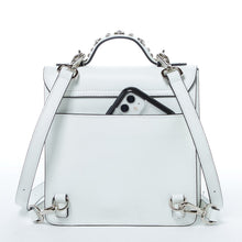 Load image into Gallery viewer, Convertible Leather Backpack Purse White Crossbody Bag

