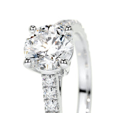 Load image into Gallery viewer, Round Brilliant Lab Grown Diamond Channel Setting Engagement Ring (F/VS) in 14K White Gold
