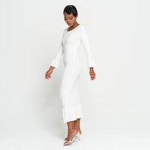 Load image into Gallery viewer, MARJORIE Bamboo Ruffle Dress In Off-white
