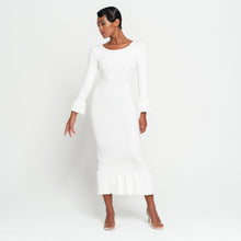 Load image into Gallery viewer, MARJORIE Bamboo Ruffle Dress In Off-white
