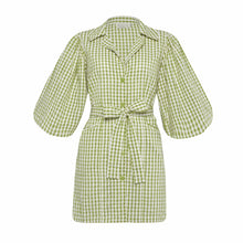 Load image into Gallery viewer, The Meghan Mini Gingham Dress, in Olive Green
