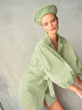 Load image into Gallery viewer, The Meghan Mini Gingham Dress, in Olive Green
