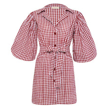Load image into Gallery viewer, The Meghan Mini Gingham Dress, in Red
