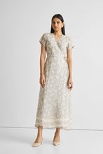 Load image into Gallery viewer, Maxi Wrap Dress in Blue Florals
