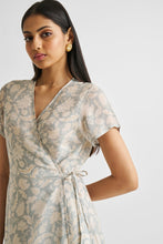 Load image into Gallery viewer, Maxi Wrap Dress in Blue Florals
