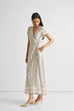 Load image into Gallery viewer, Maxi Wrap Dress in Blue Florals
