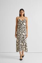 Load image into Gallery viewer, Midi Slip Dress in Black Stripes
