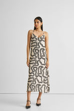 Load image into Gallery viewer, Midi Slip Dress in Black Stripes

