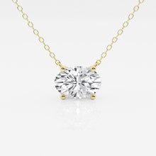Load image into Gallery viewer, 1.00 Ctw Oval Lab Grown Diamond Solitaire Pendant In White /Yellow
