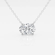 Load image into Gallery viewer, 1.00 Ctw Oval Lab Grown Diamond Solitaire Pendant In White /Yellow
