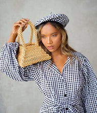 Load image into Gallery viewer, Pyramid Beaded Tote Bag in Toasted Beige
