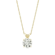 Load image into Gallery viewer, 2.00 CTW Created Moissanite Solitaire Pendant Necklace with 18" Chain - Choice of 14k White or Yellow Gold

