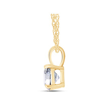 Load image into Gallery viewer, 2.00 CTW Created Moissanite Solitaire Pendant Necklace with 18" Chain - Choice of 14k White or Yellow Gold
