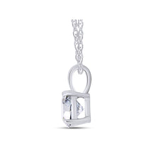 Load image into Gallery viewer, 2.00 CTW Created Moissanite Solitaire Pendant Necklace with 18" Chain - Choice of 14k White or Yellow Gold
