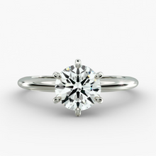 Load image into Gallery viewer, 3.00 CTW AGI Certified Round Lab Grown Diamond Six Prong Solitaire Engagement Ring - F-VS Clarity in 14K White Gold
