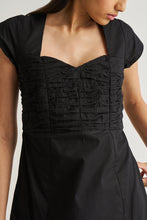 Load image into Gallery viewer, Ruched Dress with Front Slit in Black

