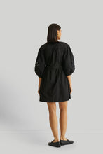 Load image into Gallery viewer, Shirt Dress with Balloon Sleeves in Black
