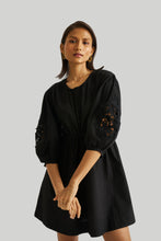 Load image into Gallery viewer, Shirt Dress with Balloon Sleeves in Black
