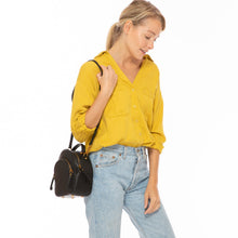 Load image into Gallery viewer, Small Black Leather Backpack Purse for Women Convertible Crossbody Bag
