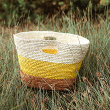 Load image into Gallery viewer, Sayan Raffia Tote Bag, in Yellow &amp; Beige

