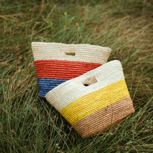 Load image into Gallery viewer, Sayan Raffia Tote Bag, in Yellow &amp; Beige
