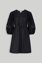 Load image into Gallery viewer, Shirt Dress with Balloon Sleeves in Black
