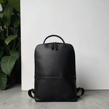 Load image into Gallery viewer, Skald Black Pebbled Leather Backpack | Slim Black Leather Backpack
