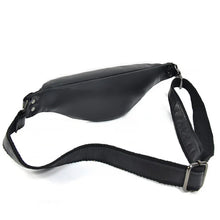 Load image into Gallery viewer, Sigrid Smooth Black Leather Waist Bag | Smooth Black Leather Fanny Pack

