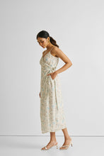 Load image into Gallery viewer, Strappy Wrap Dress in Blue Florals
