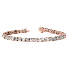 Load image into Gallery viewer, Set of Three 6ctw Created Moissanite Tennis Bracelets – 3mm Stones – 14K Gold Overlay in White, Yellow &amp; Rose Gold
