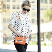 Load image into Gallery viewer, Studded Small Leather Crossbody Bag Orange Purse Cute Handbag  Women's Handbag
