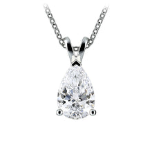 Load image into Gallery viewer, 2.00 CTW AGI Certified Pear-Cut Lab-Grown Diamond (F/VS) Pendant in 14K White Gold
