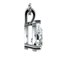 Load image into Gallery viewer, 2.00 CTW AGI Certified Pear-Cut Lab-Grown Diamond (F/VS) Pendant in 14K White Gold
