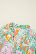 Load image into Gallery viewer, Pink Abstract Floral Ruffle Trim Flutter Sleeve Buttoned Dress
