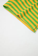 Load image into Gallery viewer, Pink Stripe Puff Short Sleeve T Shirt Matching Shorts Set
